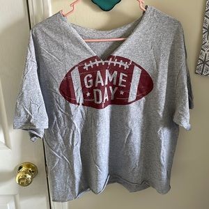 At home cropped “game day” tee